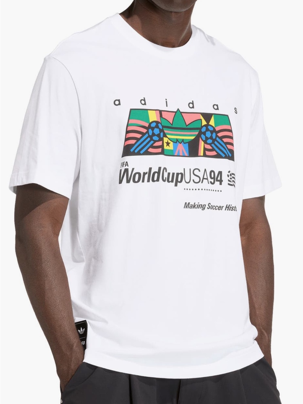 FIFA 1994 World Cup Adidas White Short Sleeve Graphic-T Mens medium